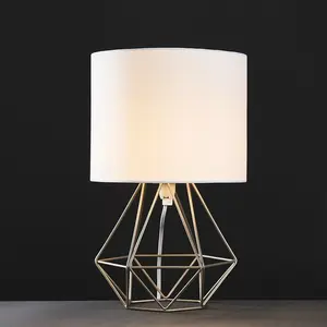 Bartelt Metal Table Lamp Brushed Chrome Base/White Shade / Yes / G