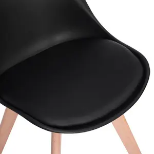 Nero Upholstered Dining Chair (Set of 2) Black / Beech