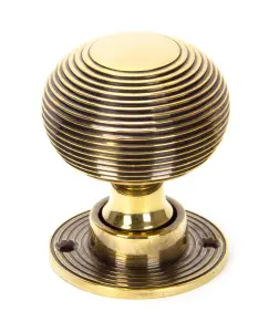 From The Anvil Aged Brass Heavy Beehive Mortice/Rim Knob Set