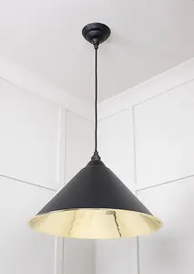 Smooth Brass Hockley Pendant in Elan Black