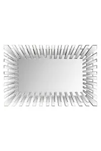 MirrorOutlet Starburst All Glass Venetian Frameless Large Wall Mirror 120 x 80 CM