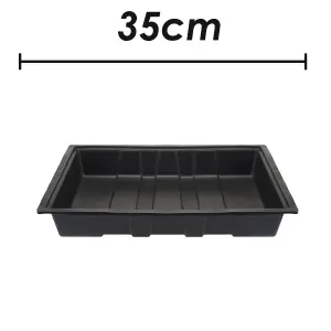 Seedling Trays Set of 6 35cm Gardening Tools Accessories Pack of 6 35cm Black