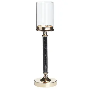 Candle Holder ABBEVILLE Glass Black