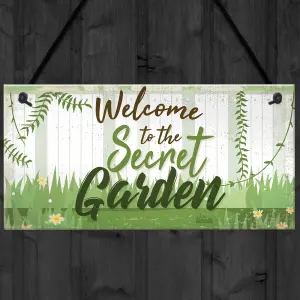 Red Ocean Welcome To The Secret Garden Hanging Plaque Garden Shed SummerHouse Sign Gifts For Her