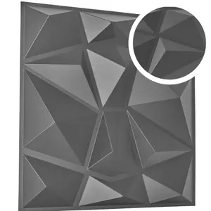 3D Wall Panels with Adhesive Included - Pack of 6 Sheets - Covering 16.15 sqft / 1.5 sqm - Decorative Modern Diamond Design