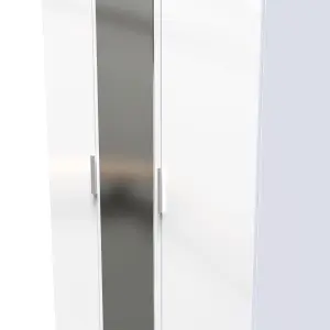 Poole Triple Mirror Wardrobe in White Gloss (Ready Assembled)