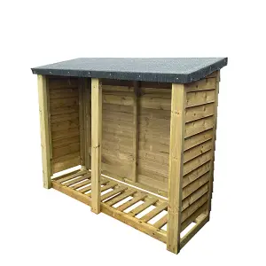 Felted Heavy Duty Log Store - Timber - L67 x W190 x H150 cm - Minimal Assembly Required