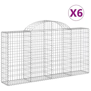 Berkfield Arched Gabion Baskets 6 pcs 200x30x100/120 cm Galvanised Iron