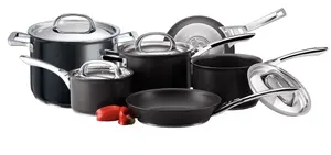 Circulon Infinite Black Round Hard Anodised Aluminium Non-Stick Cookware Set Pack of 6