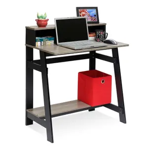 Furinno Simplistic A Frame Computer Desk, Black/French Oak Grey