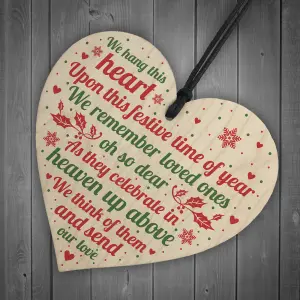 Red Ocean Memorial Heart Plaque For Mum Nan Dad Grandad Christmas Tree Ornament Decoration