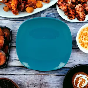 URBNLIVING 3cm Height Teal 6 Plastic Side Plates