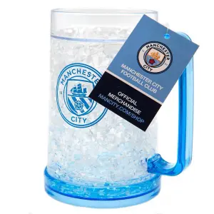 Manchester City FC Official Football Freezer Tankard Clear/Dark Blue (One Size)