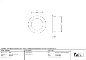 From The Anvil Aged Brass 60mm Plain Round Pull