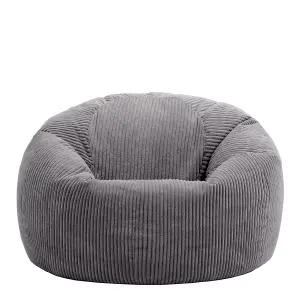 icon Kingston Classic Corduroy Bean Bag Charcoal Grey Bean Bag Chair