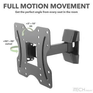 iTech Mount 23" to 43" Full Motion Single Arm TV Wall Mount Bracket