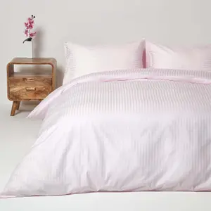 Homescapes Dusky Pink Violet Egyptian Cotton Single Duvet Cover with One Pillowcase, 330 TC