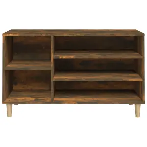 Berkfield Shoe Cabinet Smoked Oak 102x36x60 cm Engineered Wood