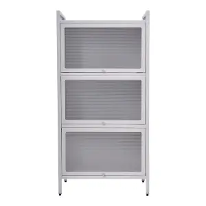 Metal File Cabinet for Home Office Storage White Cabinet with 3 Shelves