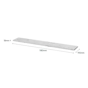 GoodHome Rigga Modular White marble effect Rectangular Floating shelf (L)118cm x (D)19cm