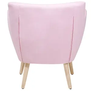 Beliani Retro Armchair DRAMMEN Fabric Pink