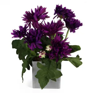 33cm Artificial Potted Daisy Purple