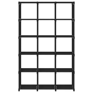 Berkfield 15-Cube Display Shelf Black 103x30x175.5 cm Fabric