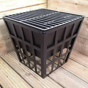 Redwood 33cm x 33cm Outdoor Garden Square Fire Pit or Heater or BBQ