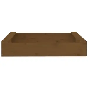 Berkfield Sandbox with Seats Honey Brown Square Solid Wood Pine