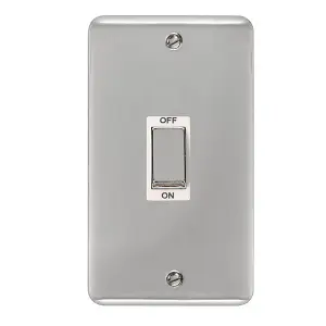 Curved Polished Chrome 2 Gang Ingot Size 45A Switch - White Trim - SE Home