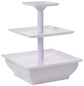 3 Tier Square Cake Cup Cake Stand - Plastic Cupcake Dessert Chocolate Giveaway stand for Wedding Birthday Christmas Party