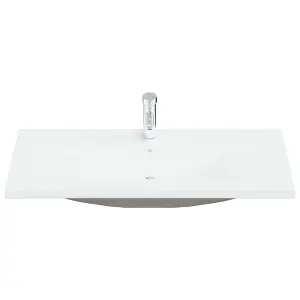 Built-in Basin with Faucet 101x39x18 cm Ceramic White