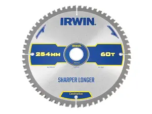 IRWIN Construction Mitre Circular Saw Blade 254 x 30mm x 60T ATB/Neg