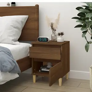 Berkfield Bedside Cabinet Brown Oak 40x35x50 cm