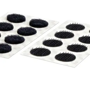 Velcro brand Black Hook & loop Stick-on coins (L)0.02m (W)16mm , Pack of 16