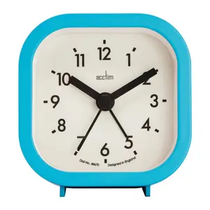 Analogue Quartz Movement / Crystal Alarm Tabletop Clock Blue