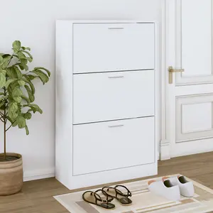 Shoe Cabinet White 63x24x103 cm Engineered Wood