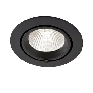 Luminosa Axial CCT 30W Round Recessed Downlight Matt Black Paint