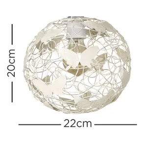 ValueLights Lattice Modern Cream Butterfly Wire Frame Globe Ceiling Pendant Light Shade