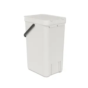 Brabantia Sort & Go Standard Light grey Plastic Bin - 16L Freestanding