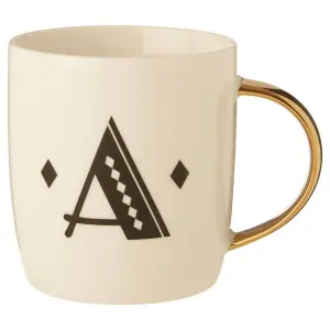 Maison by Premier Mimo Diamond Deco A Letter Monogram Mug