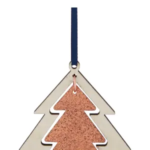 Copper effect Christmas tree Metal & wood Tree Hanging decoration