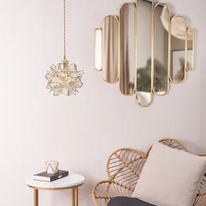 ValueLights Reine Easy Fit Glass Flower Pendant Ceiling Light Shade / Table Lampshade - Clear - Bulb Included