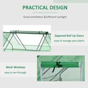 Outsunny 180 x 140 x 80cm Portable Mini Greenhouse with Zipped Windows, Green