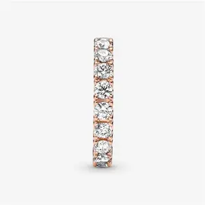 Pandora Sparkling Row Eternity Ring - 14K Rose Gold Plating / Cubic Zirconia - Sz. 56