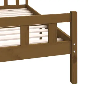 Berkfield Bed Frame Honey Brown Solid Wood 140x200 cm