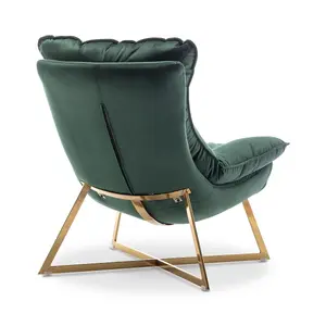 Velvet Bottle Green Pierina Accent Chair