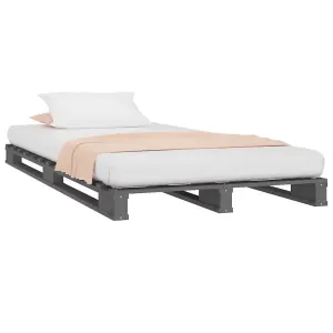 Berkfield Pallet Bed Grey 100x200 cm Solid Wood Pine