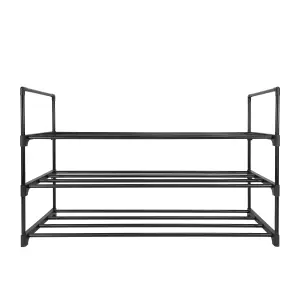 AMOS 3-tier Shoe Rack Organiser - Black