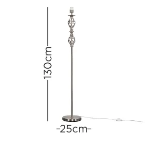 ValueLights Pembroke Traditional Style Brushed Chrome Double Twist Floor Lamp Base